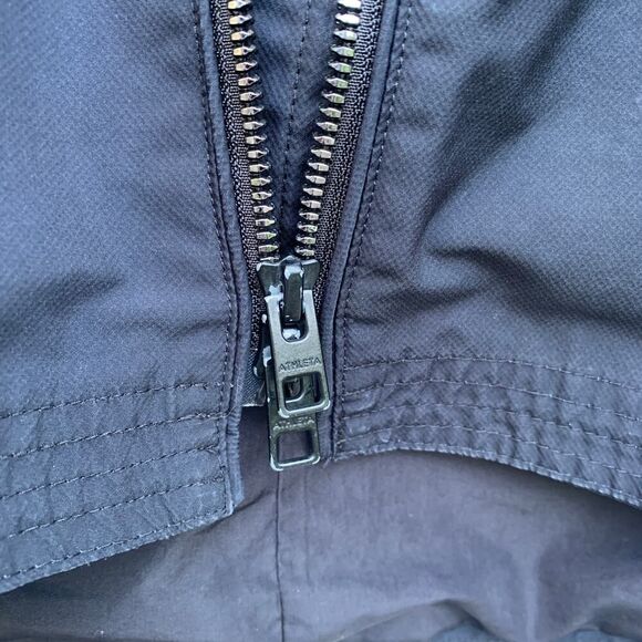 Athleta Cloudburst Jacket Size XS Black Hooded Long Raincoat Water-Resistant - Picture 8 of 15